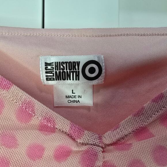 Pink Polka Dot Mesh Midi Dress – Size L (House of Aama x Target) - Picture 2 of 10